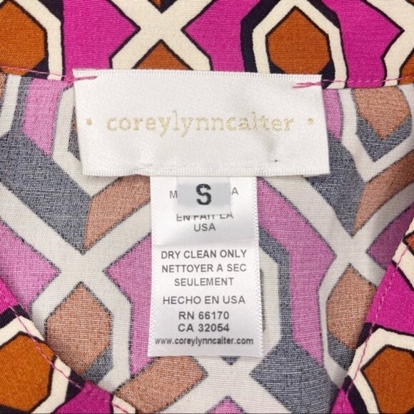 Anthropologie Corey Lynn Calter Annabel Pink Ruffle Shirt Dress Maxi Small - Picture 15 of 15